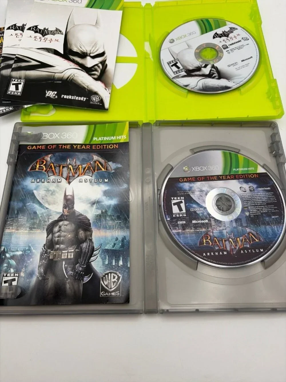 Batman Arkham City & Asylum Microsoft Xbox 360 Complete CIB Tested Working